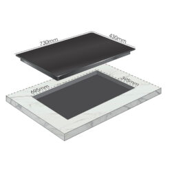 Bản vẽ kích thước Bếp từ đôi BLUEGER B636MA