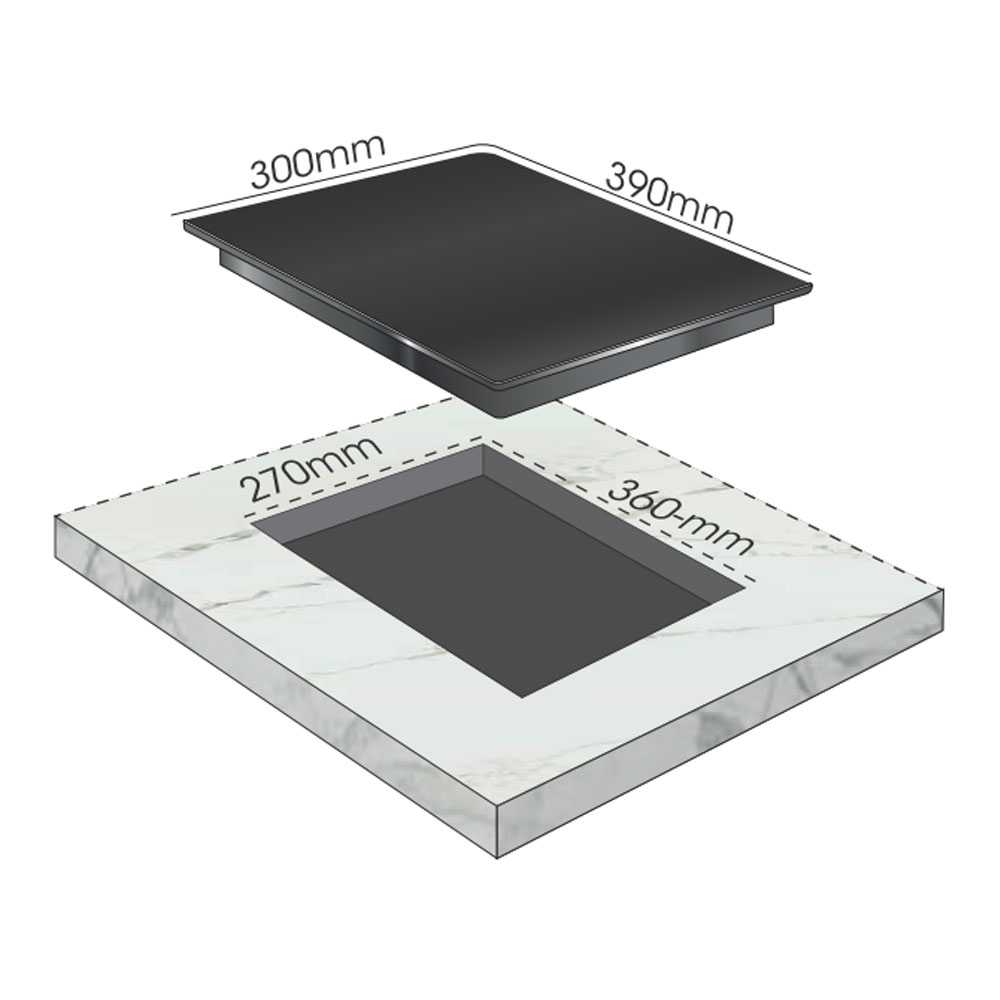 Bản vẽ kích thước Bếp từ đơn BLUEGER BG-102Plus