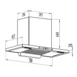 Bản vẽ kích thước Máy hút mùi BLUEGER BT700I 70cm chữ T