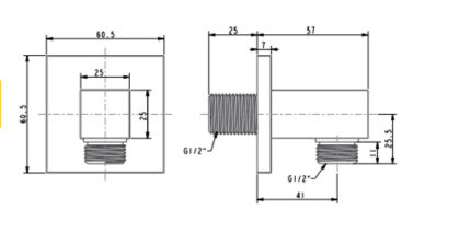 Bản vẽ kỹ thuật Cút nối sen âm tường American Standard FFAS9142HG EasySET