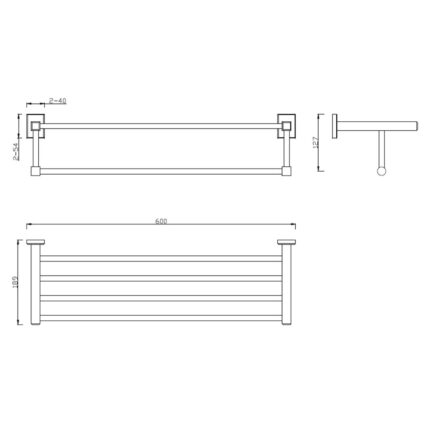 Bản vẽ kỹ thuật Giá treo khăn American Standard FFAS0495BHG