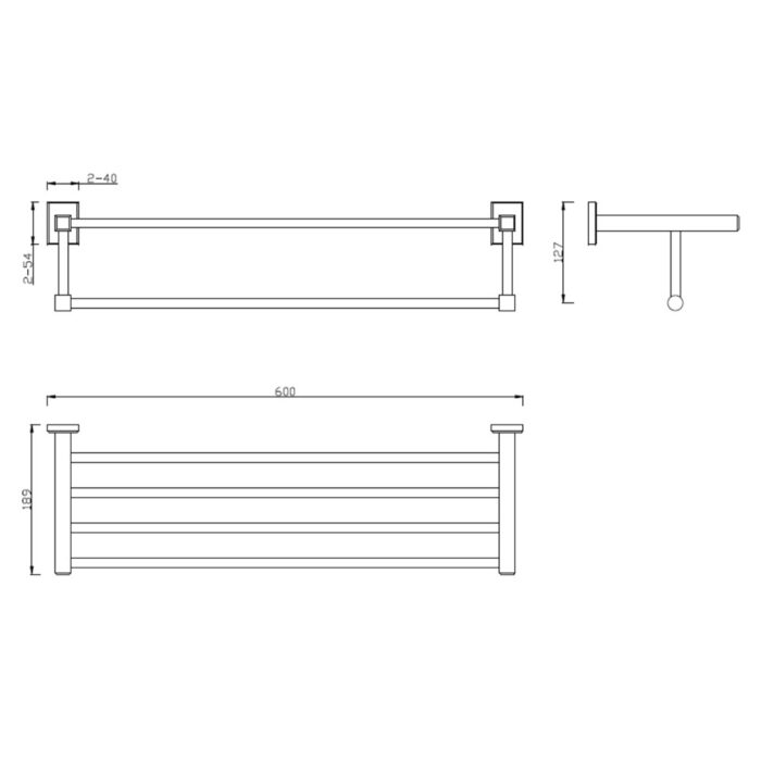 Bản vẽ kỹ thuật Giá treo khăn American Standard FFAS0495BHG