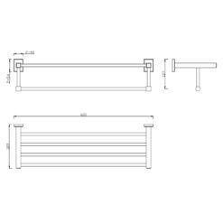 Bản vẽ kỹ thuật Giá treo khăn American Standard FFAS0495HG