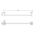 Bản vẽ kỹ thuật Thanh treo khăn American Standard FFAS0493HG