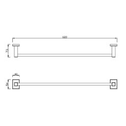 Bản vẽ kỹ thuật Thanh treo khăn American Standard FFAS0493HG
