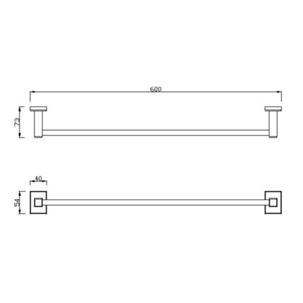 Bản vẽ kỹ thuật Thanh treo khăn American Standard FFAS0493WS