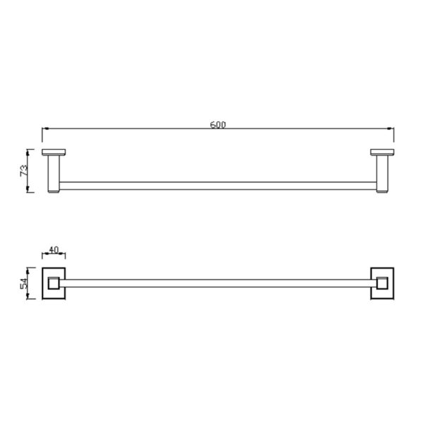 Bản vẽ kỹ thuật Thanh treo khăn American Standard FFAS0493WS
