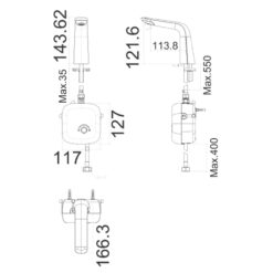 Bản vẽ kỹ thuật Vòi lavabo American Standard 1024910001 AccuStream cảm ứng