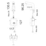 Bản vẽ kỹ thuật Vòi lavabo American Standard 1025040001 AccuFlo cảm ứng