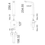 Bản vẽ kỹ thuật Vòi lavabo American Standard 1025060001 cảm ứng cổ cao