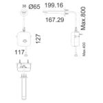 Bản vẽ kỹ thuật Vòi lavabo American Standard 1025070001 cảm ứng gắn tường