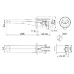 Bản vẽ kỹ thuật Vòi lavabo American Standard WF-8837.DC cảm ứng gắn tường lạnh
