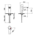 Bản vẽ kỹ thuật Vòi lavabo VIGLACERA VG136 nóng lạnh