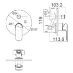 Vòi sen âm tường AMERICAN STANDARD WF-1M21 Loven nóng lạnh - Ảnh 2