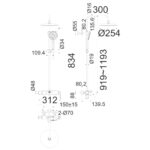 Bản vẽ kỹ thuật Vòi sen cây American Standard WF-1M72 Loven nóng lạnh