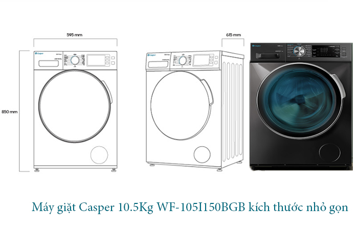 Máy giặt Casper 10.5Kg WF-105I150BGB