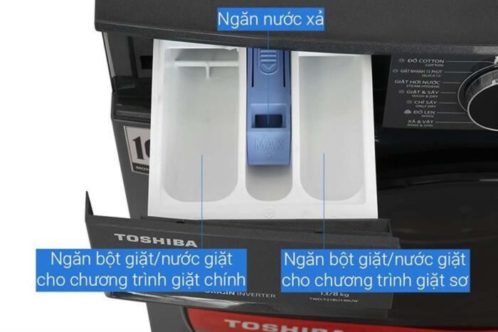 Máy giặt sấy Toshiba TWD-T21BU140UWV(MG) Inverter 13kg 8kg - Ảnh 6