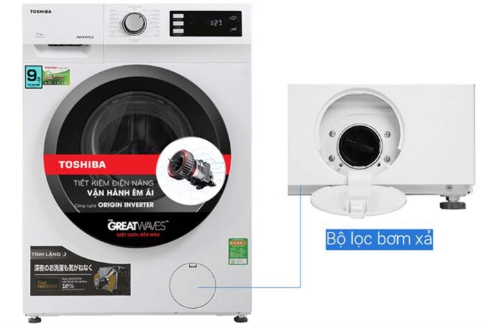 Máy giặt Toshiba TW-BK105S2V(WS) Inverter 9,5kg - Ảnh 9