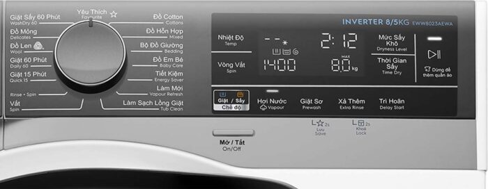 Máy giặt sấy Electrolux EWW8023AEWA 8kg 5kg inverter - Ảnh 3