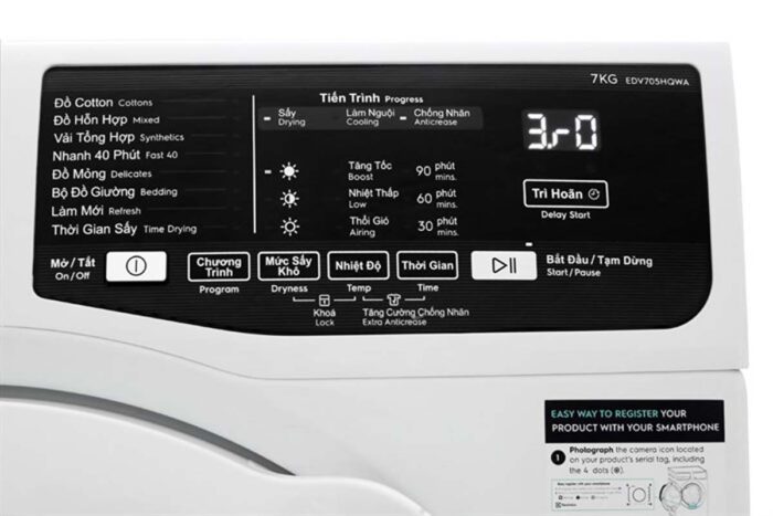 Máy sấy quần áo Electrolux EDV705HQWA 7Kg - Ảnh 6