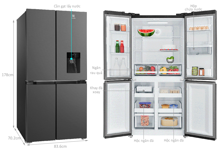 Tủ lạnh Electrolux Inverter 492 lít EQE4960A-B