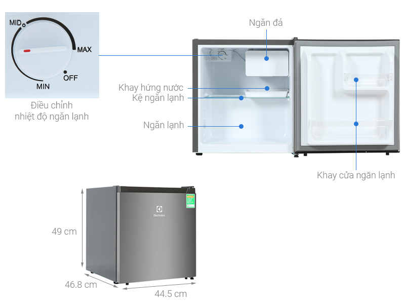 Tủ lạnh Electrolux 45 lít EUM0500AD-VN - giá tốt, có trả góp
