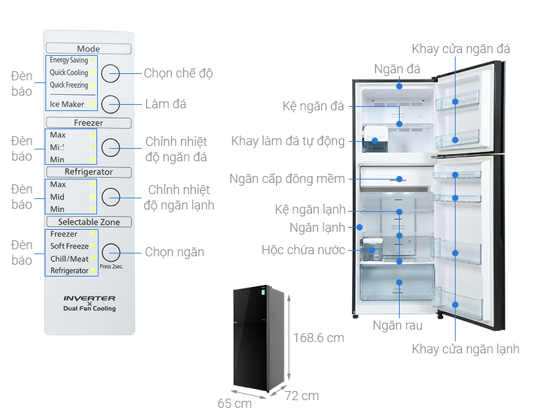 Tủ lạnh Hitachi Inverter 349 lít R-FVY480PGV0 - giá tốt, có trả góp