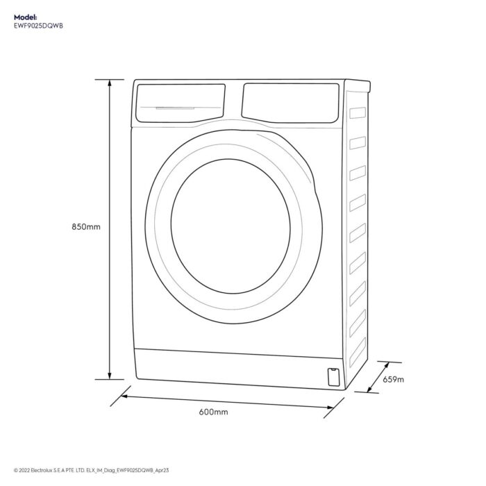 Máy giặt Electrolux EWF9025DQWB UltimateCare 9kg inverter - Ảnh 2