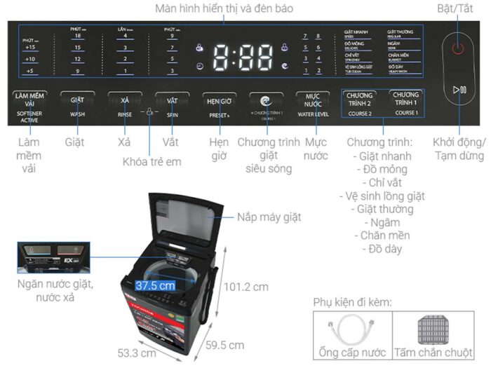 Máy giặt Toshiba AW-DUM1100JV (SG) Inverter 10kg - Ảnh 3