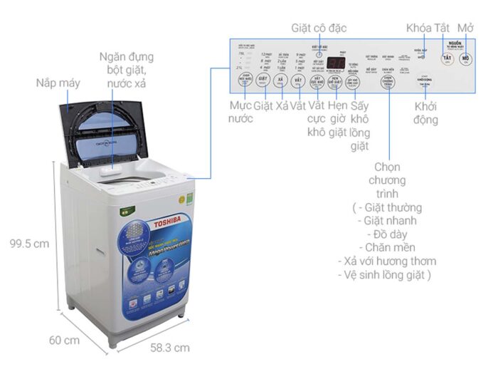Máy giặt Toshiba AW-G1050GV (WB) 9.5kg - Ảnh 2