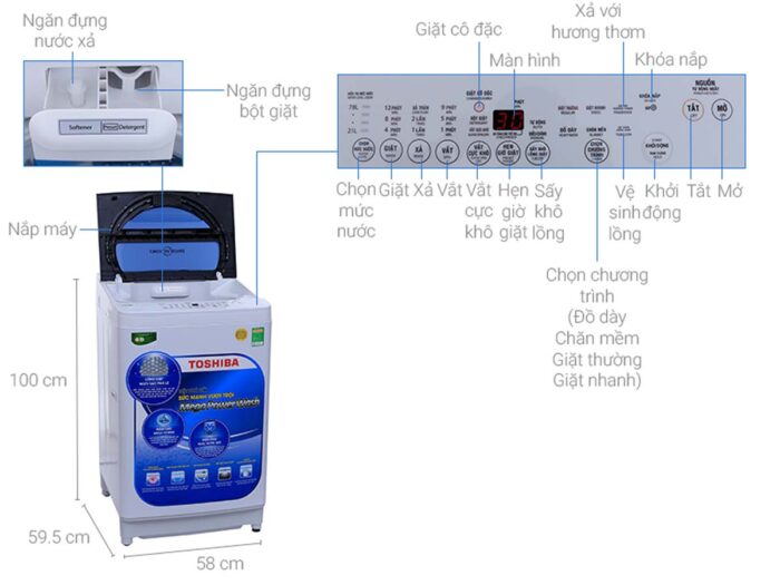 Máy giặt Toshiba AW-G1150GV (WK) 10.5kg - Ảnh 2