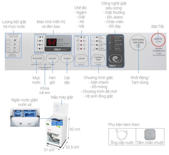 Máy giặt Toshiba AW-K800AV (WW) 7kg - Ảnh 3