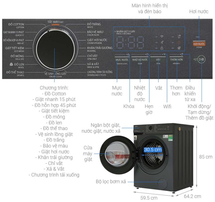 Máy giặt Toshiba TW-T21BU130UWV(MG) Inverter 12kg - Ảnh 2