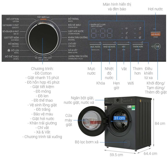 Máy giặt Toshiba TW-T21BU140UWV(MG) Inverter 13kg - Ảnh 2