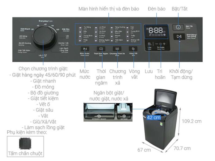 Máy giặt Electrolux EWT1274M7SA 12kg inverter - Ảnh 3