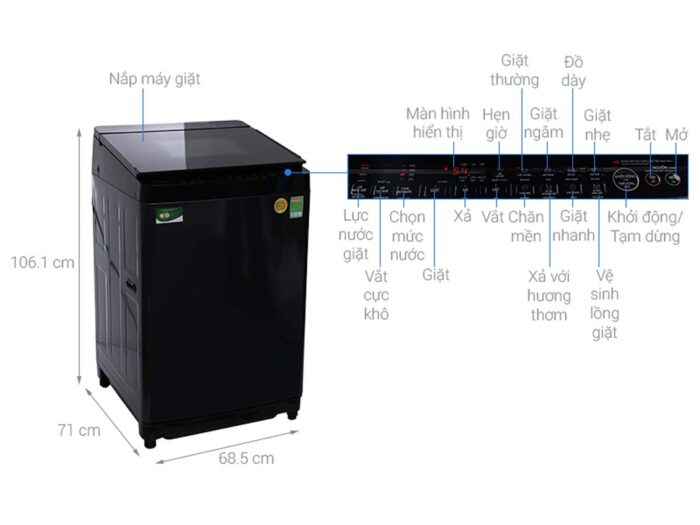 Máy giặt Toshiba AW-DUG1700WV (SS) Inverter 16kg - Ảnh 3
