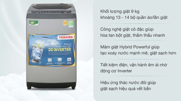 Máy giặt Toshiba AW-DJ1000CV (SK) 9kg Inverter - Ảnh 2