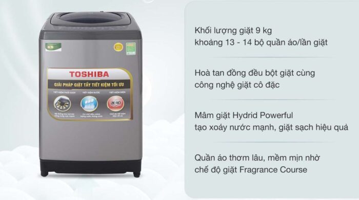 Máy giặt Toshiba AW-H1000GV SB 9kg - Ảnh 2