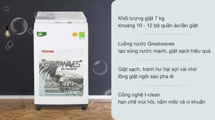 Máy giặt Toshiba AW-K800AV (WW) 7kg - Ảnh 2
