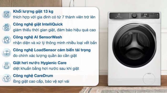 Máy giặt Electrolux EWF1343R7WC 13kg inverter - Ảnh 3