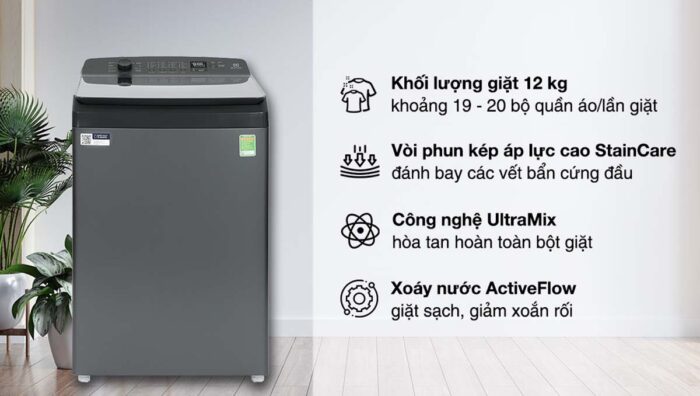 Máy giặt Electrolux EWT1274M7SA 12kg inverter - Ảnh 2
