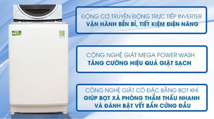 Máy giặt Toshiba AW-DE1100GV (WS) Inverter 10kg - Ảnh 2