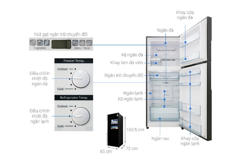 Tủ lạnh Hitachi Inverter 450 Lít R-FG560PGV8 GBK chính hãng giá rẻ, bảo hành 12 tháng | tulanh-hitachi.com