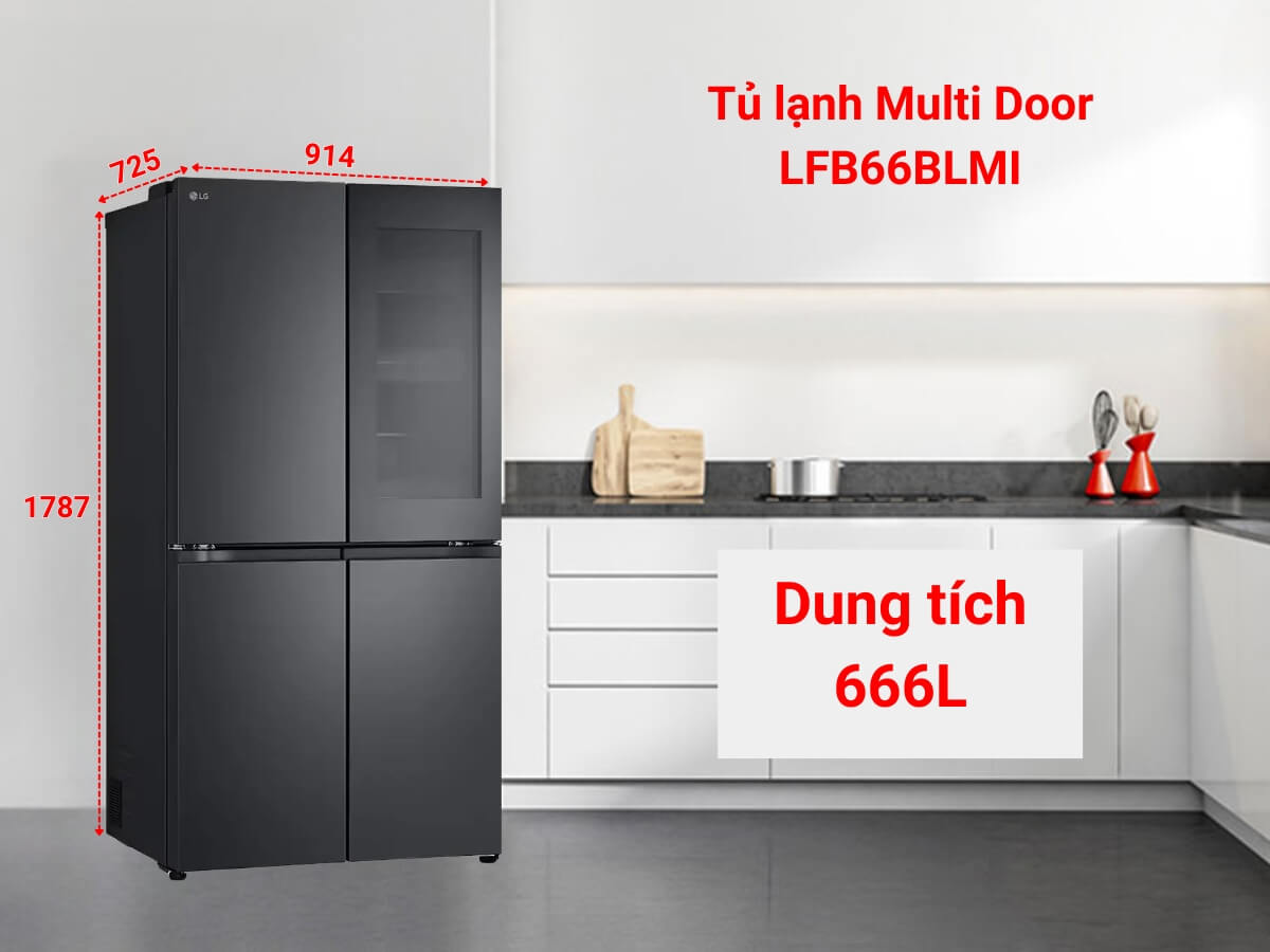 Tủ lạnh LG LFB66BLMI Inverter 666L giá tốt tại Đà Nẵng