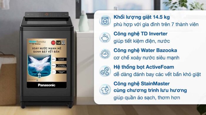 Máy giặt Panasonic NA-FD290CEBV 14.5kg inverter - Ảnh 6