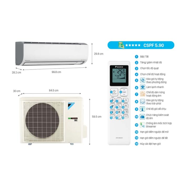 Điều Hòa Daikin FTKF71ZVMV/RKF71ZVMV 24000Btu 1 Chiều Inverter - Ảnh 2