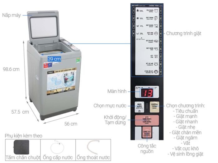 Máy giặt Aqua AQW-S80CT 8kg - Ảnh 3