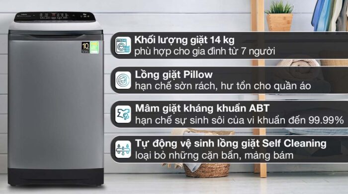 Máy giặt Aqua AQW-FR140UHT.PS Inverter 14kg - Ảnh 2