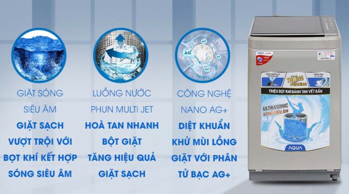 Máy giặt Aqua AQW-U850BT 8.5kg - Ảnh 2