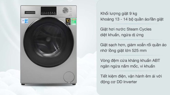 Máy giặt Aqua AQD-DD900F 9 Kg Inverter - Ảnh 2